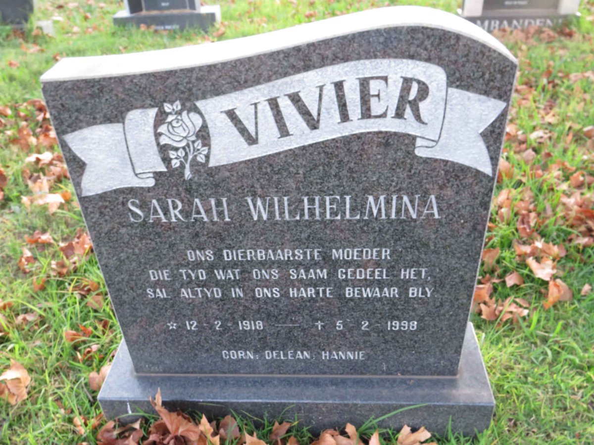 VIVIER Sarah Wilhelmina 1918-1998