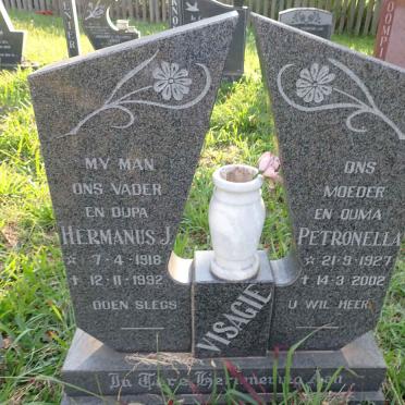 VISAGIE Hermanus J. 1918-1992 &amp; Petronella 1927-2002