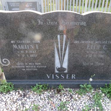 VISSER Marten E. 1933-1973 &amp; Ellie C. 1901-1985