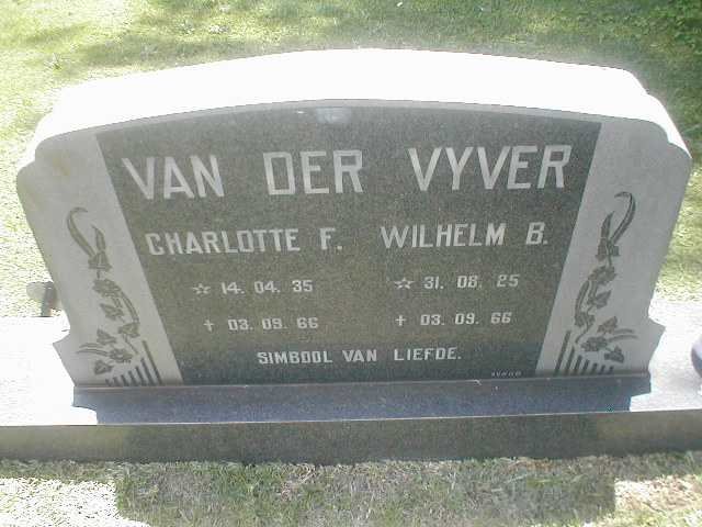 VYVER Willem B., van der 1925-1966 &amp; Charlotte F. 1935-1966