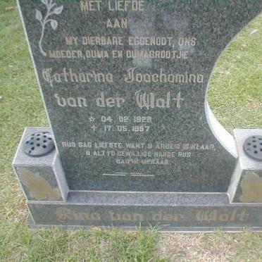 WALT Catharina Joachamina, van der 1928-1997