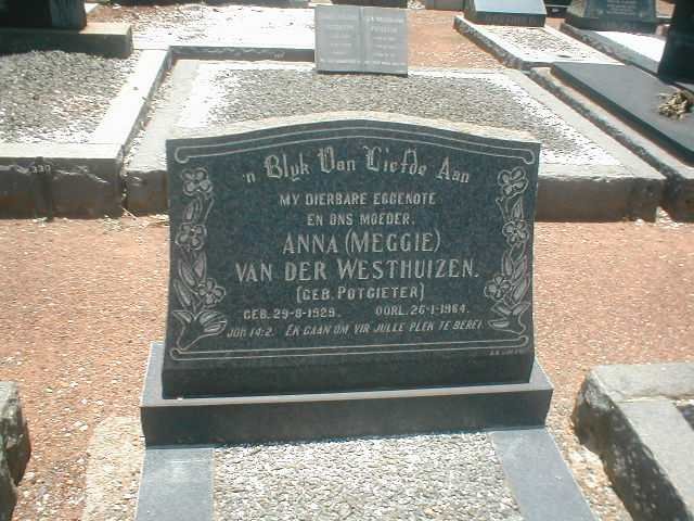 WESTHUIZEN Anna, van der nee POTGIETER 1929-1964