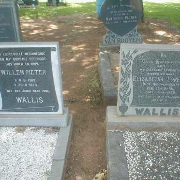 WALLIS Willem Pieter 1909-1979 &amp; Elizabeth Loretha NIEUWENHUIZEN 1911-1959