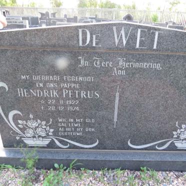 WET Hendrik Petrus, de 1922-1974