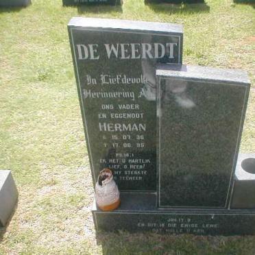 WEERDT Herman, de 1936-1995