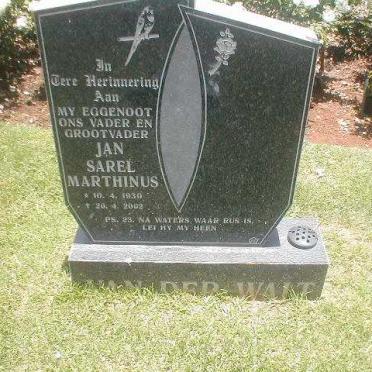 WALT Jan Sarel Marthinus, van der 1930-2002