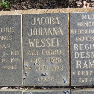 WESSEL Jacoba Johanna nee CORBEE 1930-1978