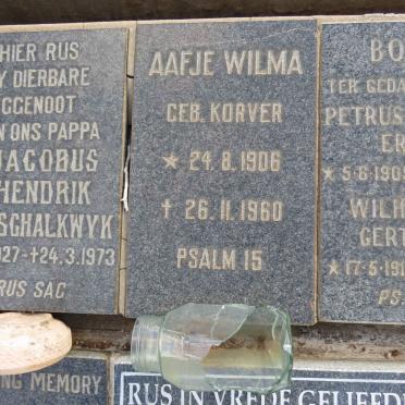 WILMA  Aafje nee KORVER 1906-1960
