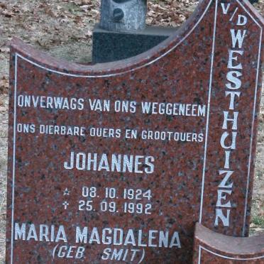 WESTHUIZEN Johannes, van der 1924-1992 &amp; Maria Magdalena SMIT 1926-1992