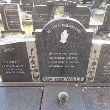 WALT Petrus Lodewikus, van der 1927-1973 &amp; Martha Dorothea 1928-1994