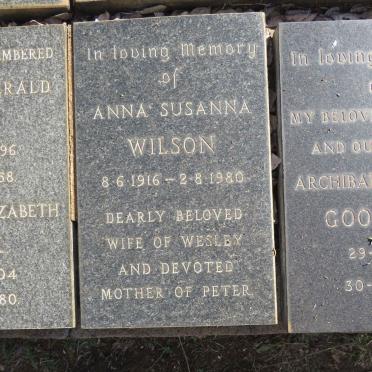 WILSON Anna Susanna 1916-1980