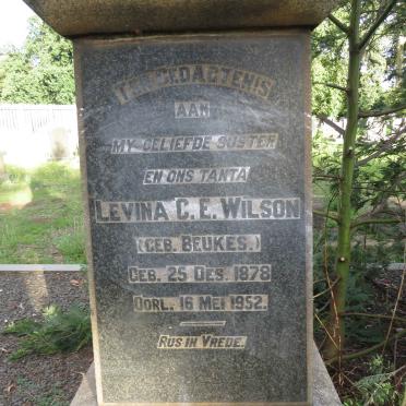 WILSON Levina C.E. nee BEUKES 1878-1952