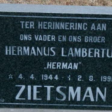 ZIETSMAN Hermanus Lambertus 1944-1991