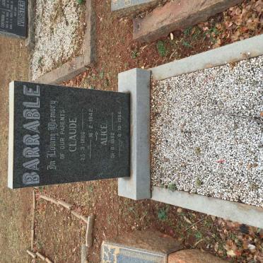 BARRABLE Claude 1886-1942 &amp; Alice 1882-1955