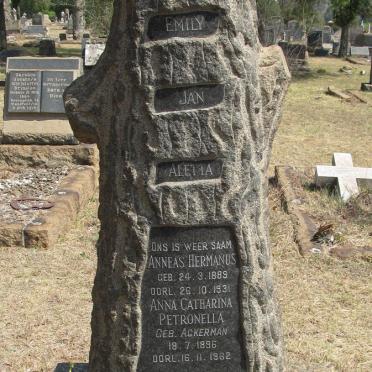 BALT Anneas Hermanus 1889-1931 &amp; Anna Cathrina Petronella ACKERMAN 1896-1962