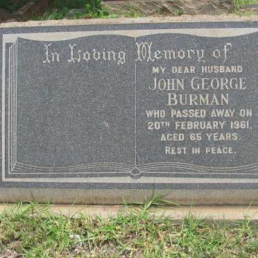 BURMAN John George -1961