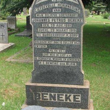 BENEKE Johannes Petrus 1881-1919 &amp; Hester Eliza BLOM 1885-1972