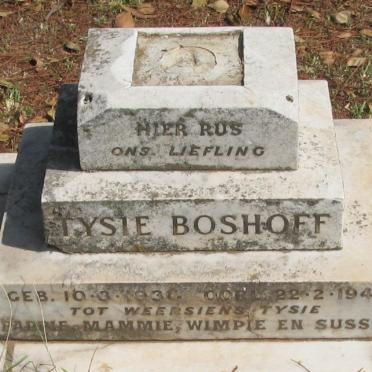 BOSHOFF Tysie 193?-1942