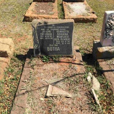 BOTHA Joseph Frederick 1867-1936 &amp; Henrietta Adriana Meintjies OLIVIER 1870-1948