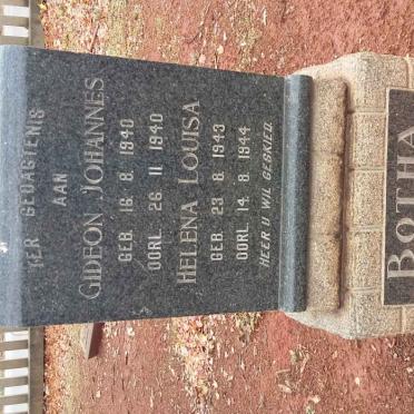 BOTHA Gideon Johannes 1940-1940 &amp; Helena Louisa 1943-1944