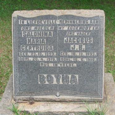 BOTHA Jacobus J.B. 1893-1956 &amp; Salomina Maria Gertruida 1893-1919