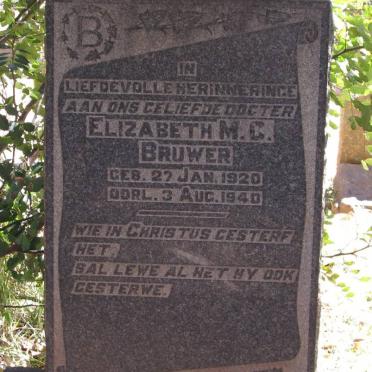 BRUWER Elizabeth M.C. 1920-1940