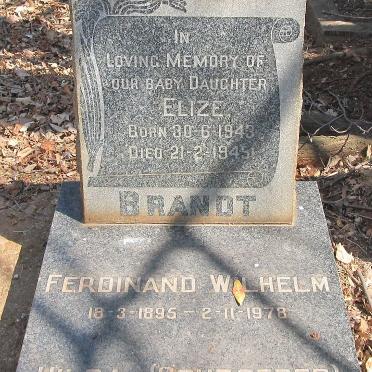 BRANDT Ferdinand Wilhelm 1895-1978 &amp; Hilda Schroeder 1902-1989 :: BRANDT Elize 1943-1945