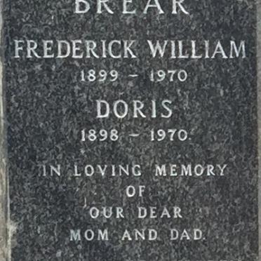 BREAR Frederick William 1899-1970 &amp; Doris 1898-1970