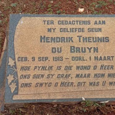BRUYN Hendrik Theunis, du 1913-1941