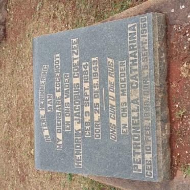 COETZEE Hendrik Jacobus 1884-1943 &amp; Petronella Catharina 1888-1960