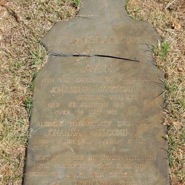COETZEE Johanna Jacomina nee VAN ZYL 1881-1901 :: COETZEE Johanna Jacomina 1901-1901