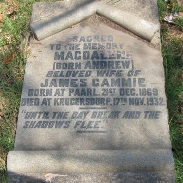 CAMMIE Magdalene nee ANDREW 1869-1932