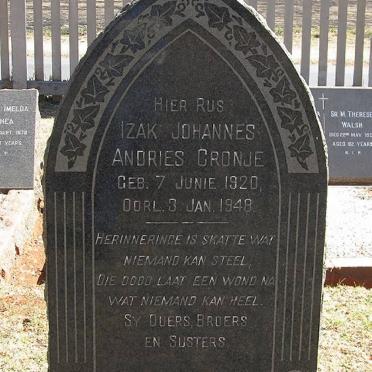 CRONJE Izak Johannes Andries 1920-1948 