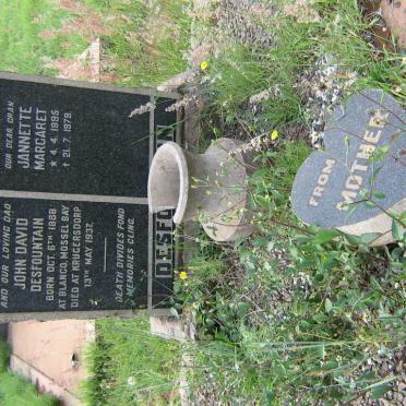 DESFOUNTAIN John David 1888-1937 &amp; Jannette Margaret 1895-1979