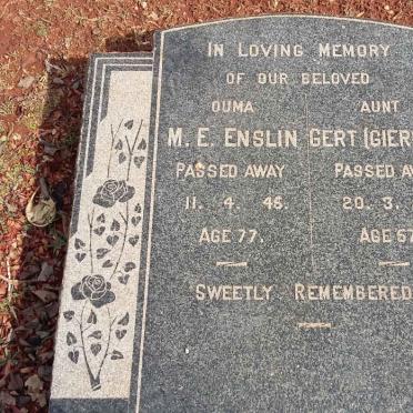 ENSLIN M.E. -1946 :: GIERCKE Gert -1952