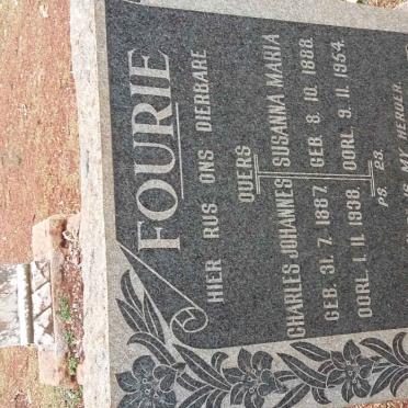 FOURIE Charles Johannes 1887-1938 &amp; Susanna Maria 1888-1954