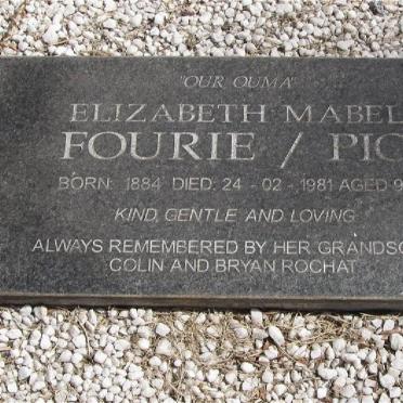 FOURIE Elizabeth Mabel nee PIO 1884-1981