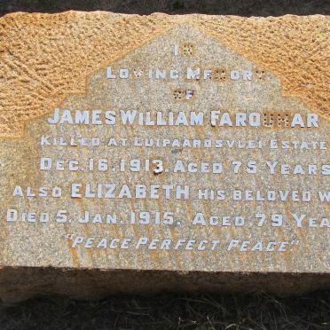 FARQUHAR James William -1913 &amp; Elizabeth -1915
