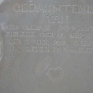 GRIESSEL Adriana Cecilia 1889-1897