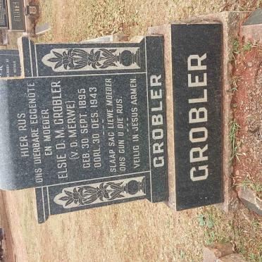 GROBLER Elsie D.M. nee V.D. MERWE 1895-1943