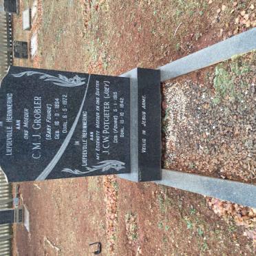 GROBLER C.M.J. nee FOURIE 1894-1972 :: POTGIETER J.C.W. nee FOURIE 1915-1942