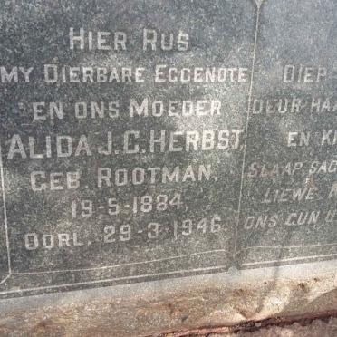 HERBST Alida J.C. nee ROOTMAN 1884-1946