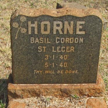 HORNE Basil Gordon St. Leger 1940-1940