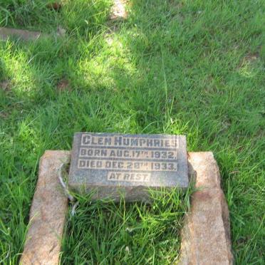 HUMPHRIES Glen 1932-1933