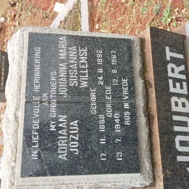 JOUBERT Adriaan Jozua 1888-1940 &amp; Johanna Maria Susanna Willemse 1892-1967