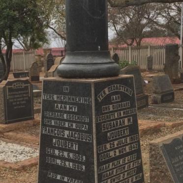 JOUBERT Francois Jacobus 1905-1986 &amp; Susarah M. 1906-1942