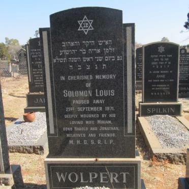 WOLPERT Solomon Louis -1971