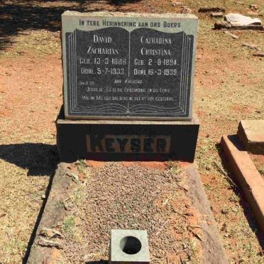 KEYSER David Zacharias 1888-1933 &amp; Catharina Christina 1894-1939