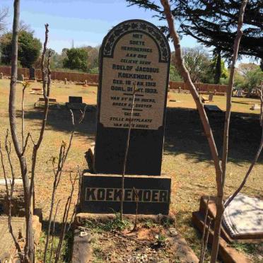 KOEKEMOER Roelof Jacobus 1913-1933