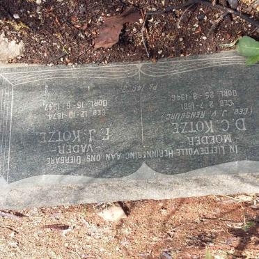 KOTZE F.J. 1874-1947 &amp; D.C. J.V. RENSBURG 1881-1946